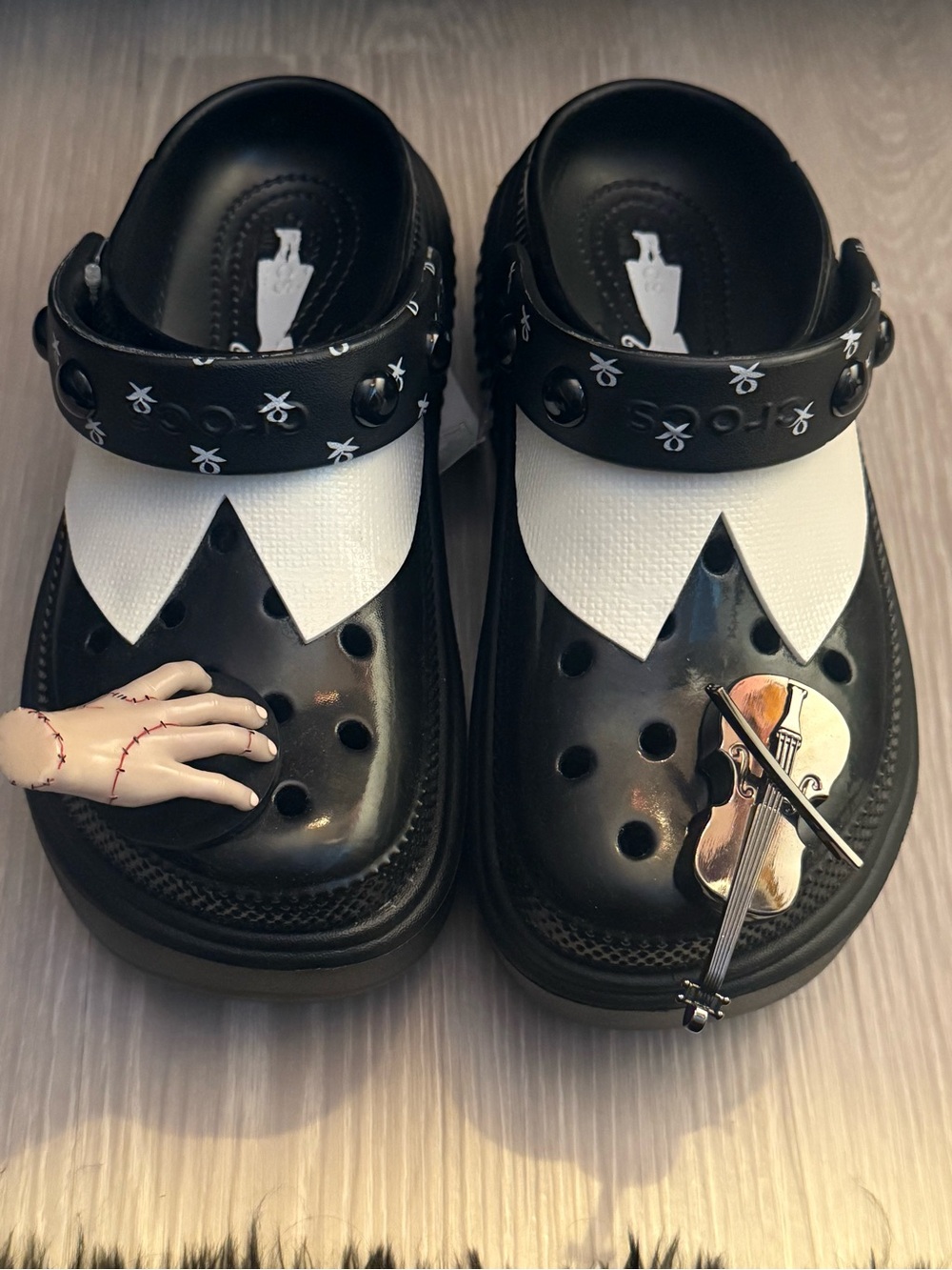 Wednesday Addams Crocs Platform - Picture 2 of 3